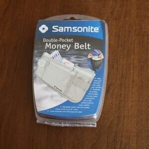 Samsonite Double Pocket money Belt Adjustable Ivory New